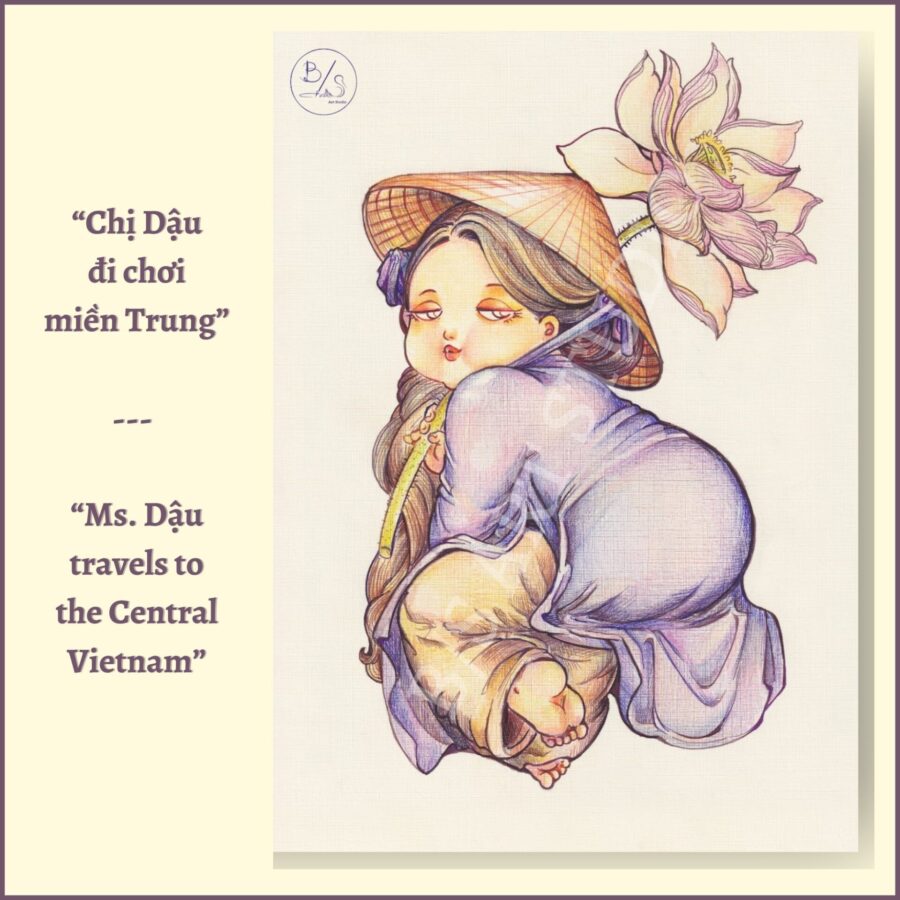 “Ms. Dậu travels to the Central Of Vietnam” - Art Print - Wall Art Decor