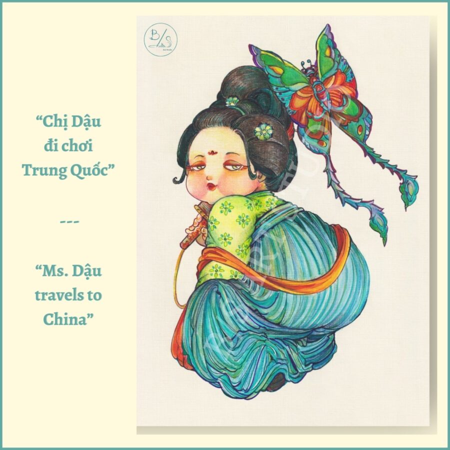 Wall Art Decor “Ms. Dậu travels to China” - Art Print