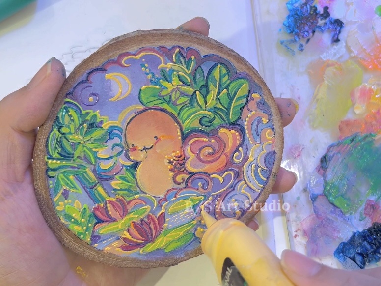 Art Experience - Workshop Paint & Create a Snake on Mini Wooden Plate